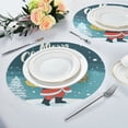 thumbnail image 4 of 15.4" Round Placemat Set of 1 Polyester Fabric Place Mats Non-Slip Dining Kitchen Table Mats for Kitchen Party Decor Santa Claus and Tree, 4 of 5