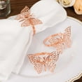 thumbnail image 6 of Efavormart 4 Pack | Metallic Blush Rose Gold Laser Cut Butterfly Napkin Rings, Decorative Cloth Napkin Holders, 6 of 11