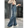 thumbnail image 5 of RUTAYY Toddler Girls Fashion Cute Personality Pants Elastic Waist Wide Leg Jeans Casual Demin Pants With Pockets Trouser Relaxed Fit Infants Pants, 5 of 7