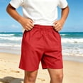 thumbnail image 4 of HAOTAGS Boys Cargo Shorts, Casual Elastic Waist Summer School Uniform Shorts with Pocket Red Size 14, 4 of 9