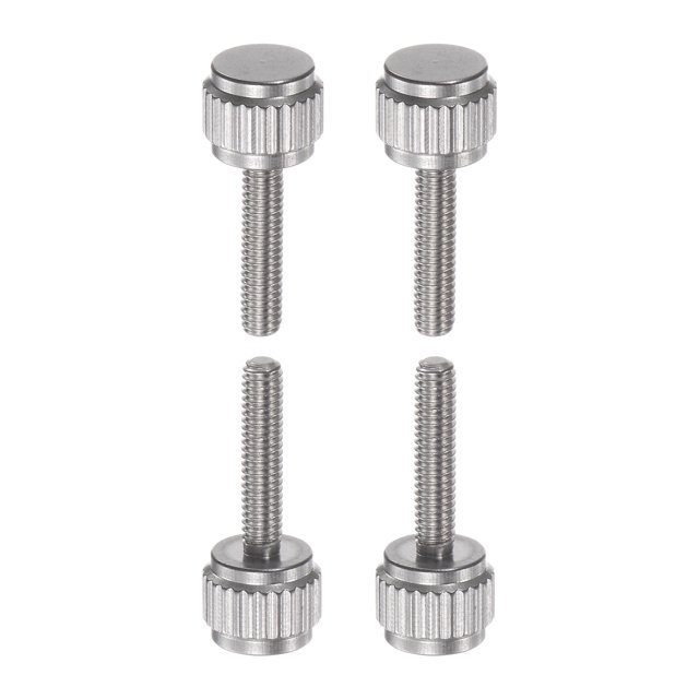Unique Bargains 4pcs Ronde Tête Plate Moleté Pouce M2.5x12mm Main Serrage Vis Filetées Boulons de Bouton pour Vernier Étriers