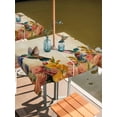 thumbnail image 2 of Outdoor Tablecloth with Umbrella Hole for Patio/Picnic/Party/Camping, Vintage Hummingbirds Waterproof Table Cloth Square Cover Washable, Spring Farmhouse Country Flowers (54"x 54"), 2 of 8