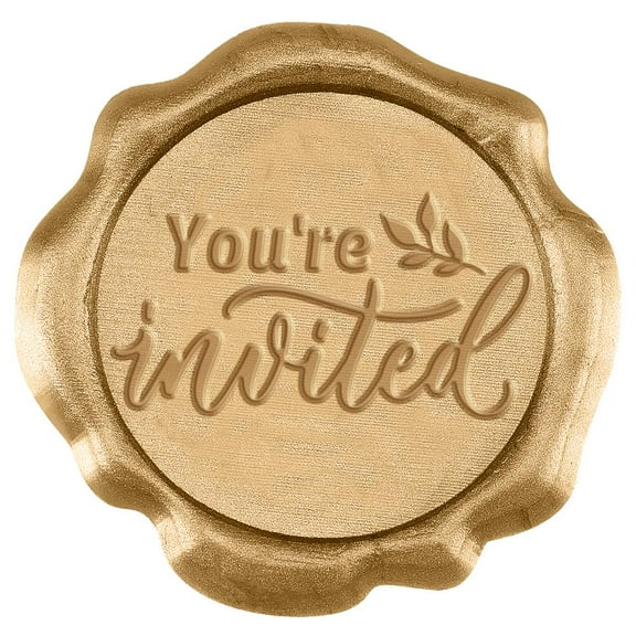 50Pcs You're Invited Seal Stickers Envelope Seal Stickers Wedding Invitation Envelope Seals Self Adhesive Stickers for DIY Party Invitation Wrapping Goldenrod 1.18inch