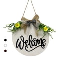 thumbnail image 1 of Toystoory Guirnalda de bienvenida para puerta, adorno colgante, colgante de madera, señal de decoración de puerta de Hola, guirnalda Kits de decoración para fiestas blanco, 1 of 6