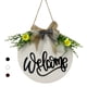 thumbnail image 2 of Injueey Guirnalda de bienvenida para puerta, adorno colgante, colgante de madera, señal de decoración de puerta de Hola, guirnalda Kits de decoración para fiestas blanco, 2 of 6