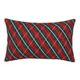 thumbnail image 3 of LNWH Rectangle Pillow Cover, Rhombus Line Christmas Decoration Art Pattern Cushion Covers Pillowcase for Couch Bedroom Sofa, 14"x20", 3 of 8