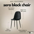 thumbnail image 4 of Sera Dining Table Set for 4 Featuring Modern Kitchen Table with 4 Faux Leather Dining Chairs - (Black & White, Large), 4 of 5