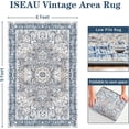 thumbnail image 2 of YJ.GWL Area Rugs Vintage Print Carpet Low Pile Rug for Bedroom Living Room Home Decor,Blue,6'x9', 2 of 7