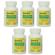 Major Laxative Bisacodyl 5mg Enteric coated Compare to Dulcolax 1000 Each 5 Pack