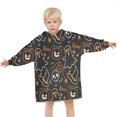 thumbnail image 3 of Spooky Halloween Pattern Blanket Hoodies for Kids 6-13YR Oversize Wearable Blanket Hoodies for Boys Girls Teens, 3 of 7