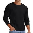 thumbnail image 1 of cfhntfmh Mens Crewneck Sweaters Casual Soft Long Sleeve Pullover Sweaters Slim Stretch Ribbed Knitted Tops Fall Winter Outdoor, 1 of 4