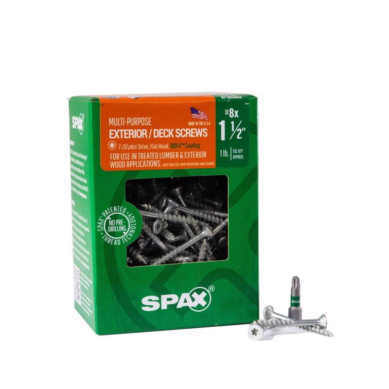 Spax #8 x 1-1/2 In. Flat Head Exterior Multi-Material Construction Screw (1 Lb. Box) — Home & Garage Storage, Stackable Design