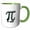 Green/White, variant on 3drose, the Greek Letter Pi - the Word of Piano. Funny Mathematical Gift, 11oz Magic Transforming Mug