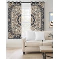 thumbnail image 2 of Boho Navy Blue Brown Blackout Curtains for Bedroom Living Room Darkening Curtains 84 Inch Length 2 Panels Set Southwestern Retro Geometric Window Curtain Window Treatment Grommet Drapes 42"x84", 2 of 9