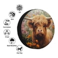 thumbnail image 4 of Rateoe Cute Floral Cow Pattern Tire Cover Wheel Protectors Weatherproof Wheel Covers Universal Fit for Trailer Rv SUV Truck Camper Travel Trailers Accessories-17 inch, 4 of 6