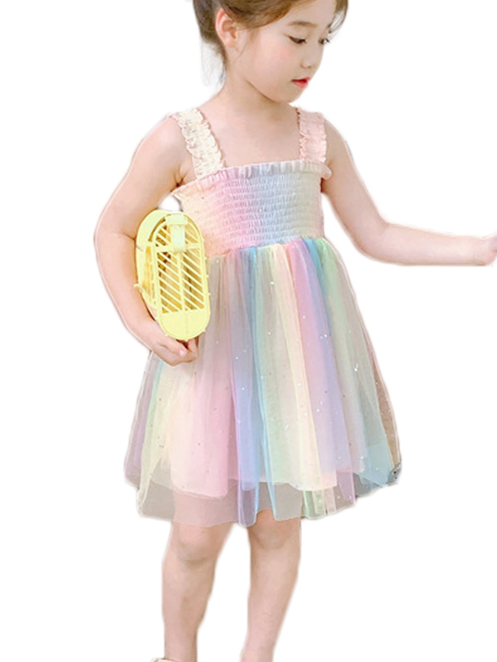 4-9Y Child Toddler Girls Summer Princess Dress Kids Baby Party Sleeveless Skirt