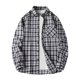 thumbnail image 1 of Blusa y camisa de manga larga con cuello vuelto para hombre, estilo informal, a cuadros, con bolsillos y botones, de licra, 1 of 7