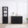 thumbnail image 2 of Cadiz 48" Single Vanity in Fir Wood Black with Composite top in Lightning White, 2 of 18