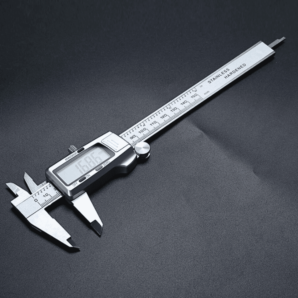 Perpetual PMU Silver 6 Inch Digital Caliper - 150mm Stainless Steel Vernier Caliper with Large LCD Screen, High Precision Micrometer Measuring Tool for Depth, Inner, Outer Diameter & Step