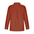 thumbnail image 4 of Women's Plus Size Shirt Casual Cotton Linen Top Button down Lapel Long Sleeve Work Dressy Shirts, 4 of 8