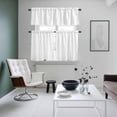 thumbnail image 4 of White Kitchen Curtains Sets for Windows 24 Inch Length, Modern Minimalist Pure Soild Color Rod Pocket Window Treatments Tier Curtains and Valances Set for Bedroom/Bathroom, 4 of 8
