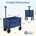 thumbnail image 2 of Gianna Small Folding Collapsible Wagon,220 LBS Utility Wagon Cart with Wheels, Adjustable Handle with Lightweight Design for Outdoor Beach Camping, Blue, 2 of 7