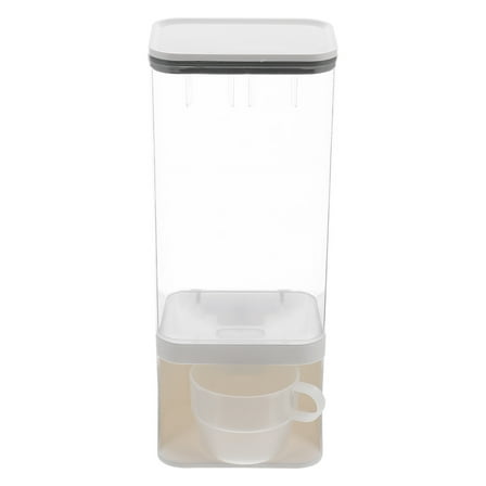 QIFULL Pet Food Storage Container with Cup 1 Set Wall Mounted Food Dispenser for Dogs Cats