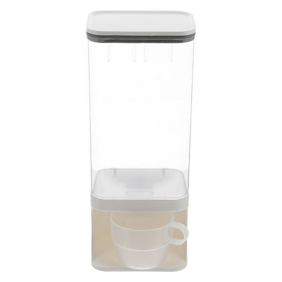 QIFULL Pet Food Storage Container with Cup 1 Set Wall Mounted Food Dispenser for Dogs Cats