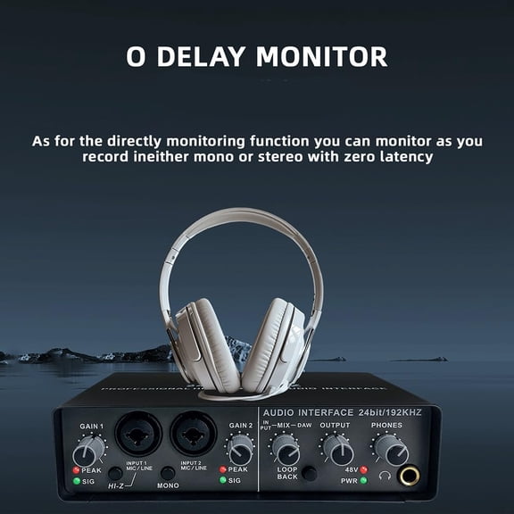 2-Channel USB Audio Interface | 24-bit/192kHz, Low Latency, Dual 48V Phantom Power, Ultra-Low Noise, Studio-Grade Sound for Home Studios, Podcasts, Live Broadcasts |, Metal, USB Powered
