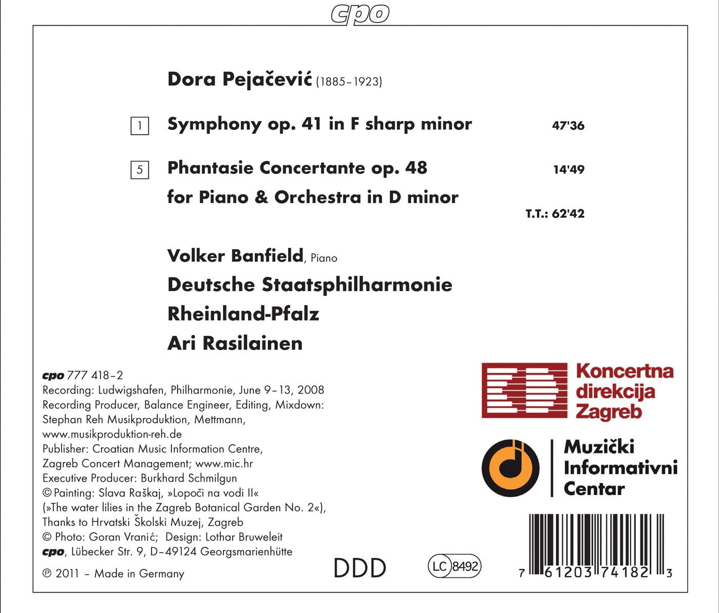 Ari Rasilainen - Symphony / Phantasie Concertante - Music & Performance - CD