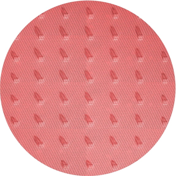 Ahgly Company Indoor Round Patterned Fire Engine Red Area Rugs, 7' Round