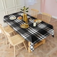 thumbnail image 3 of Rectangle Table Clothes Buffalo Plaid Black and White Checkered Tableclothes 60x120inch Tablecloth Washable Foldable and Durable Table Cover Polyester Tablecloth for Kitchen Dingroom Living Room, 3 of 6