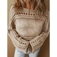 thumbnail image 4 of Fall Sweaters Round Neck Crochet Hollow Out Cute Winter Pullover Sweaters for Women Trendy 2025  L, 4 of 7