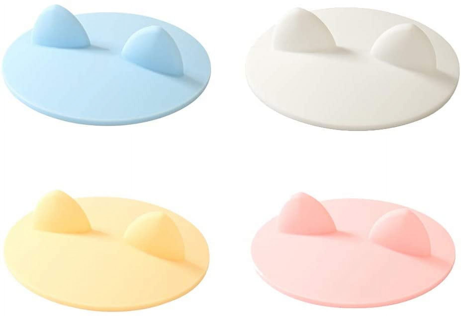 Lot de 4 Mignons Bouchons en Silicone pour Oreilles de Chat, Réutilisables Anti-Poussière en Caoutchouc de Qualité Alimentaire