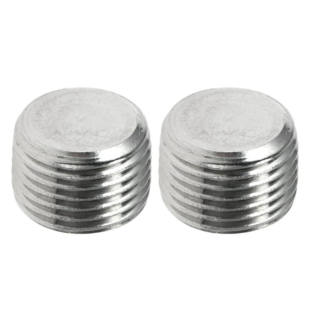 Accesorios de tubería de acero inoxidable Unique Bargains 1/2"NPT Tapón hexagonal con rosca externa 0.59" Longitud 2 Pcs