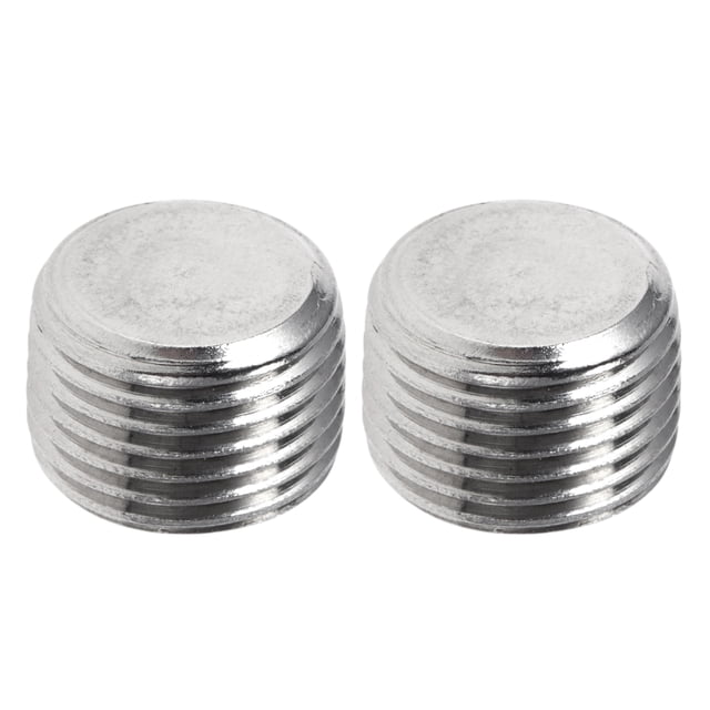 Accesorios de tubería de acero inoxidable Unique Bargains 1/2"NPT Tapón hexagonal con rosca externa 0.59" Longitud 2 Pcs
