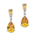 thumbnail image 2 of Gem & Harmony 1.00 Carat (Ctw) Citrine Dangle Earrings in 14K White Gold for Women, 2 of 4