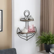 Danya B. Adjustable Foldable Two-Tier Anchor Decorative Wall Shelf
