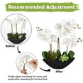 thumbnail image 3 of Orquídea artificial Briful, flores de seda blanca, 43 cm, con maceta, 3 of 7