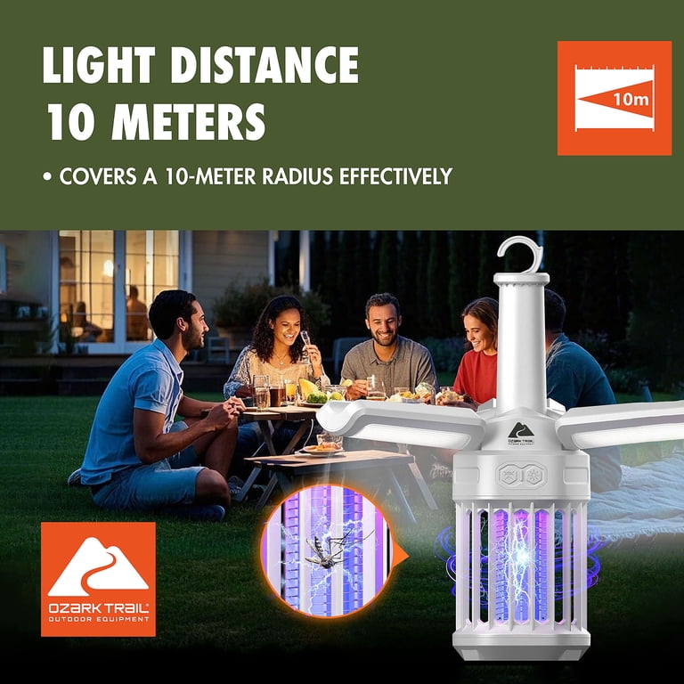 Ozark Trail Grey Bug Zapper LED Lantern with Rechargeable Battery