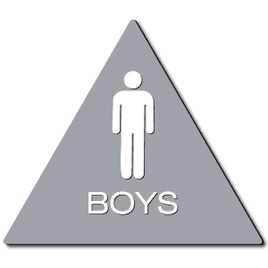 

California BOYS Restroom Door Sign-Gray / White (1 Unit)