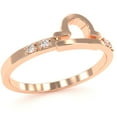 thumbnail image 2 of Libra Zodiac Sign Diamond Ring In Solid 14k Rose Gold, 2 of 6