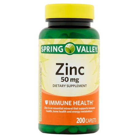 Spring Valley Zinc 50 mg 200 ct Spring Valley Natural Zinc Immune Health Dietary Supplement 200