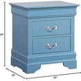 thumbnail image 3 of Glory Furniture Louis Phillipe 2 Drawer Nightstand in Teal, 3 of 16