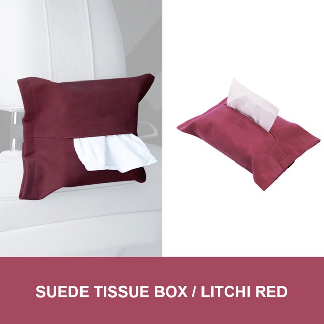 Soporte para caja de pañuelos colgante de cuero de lujo para decoración de camiones y automóviles (rojo) Ndcxsfigh Accesorios para autos y motos