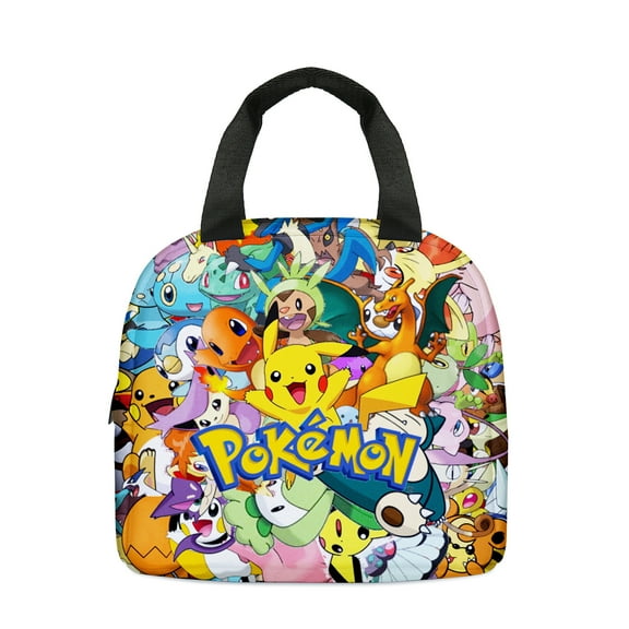 Pokemon Lunch Box, Reusable Lunch Box Durable Adults Lunch Bag Bento Box Bag for Travel Beach Camping Picnic