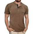 thumbnail image 1 of Hiiyo Men's Henley T-Shirt Solid Color Short Sleeve T Shirt, Sizes M-XXXL, 1 of 6
