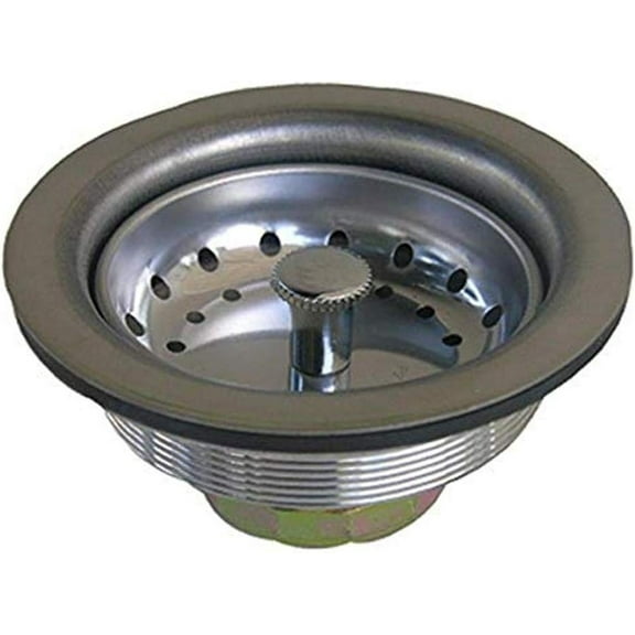 LASCO 03-1051 Chrome Plated Stainless Steel Body Kitchen Sink Basket Strainer Assembly for 3-1/2-Inch Opening