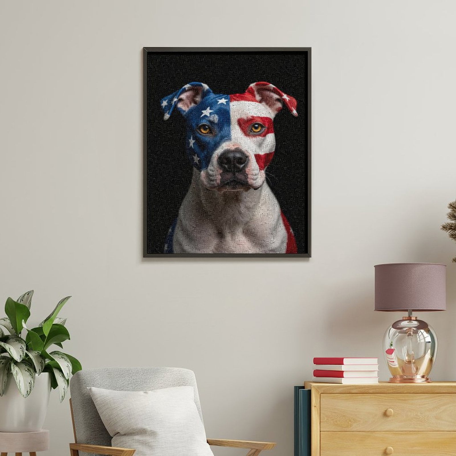 Paint By Numbers Kit for Adults Beginner - DIY Patriotic Dog Face Paint Art Canvas Painting Kits for Adults, Frameless Paint By Number for Adults for Home Wall Decor 16x20 Inch