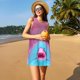 thumbnail image 3 of Easygdp Pink Shark Pool Fantasy para Vestido Transpirable de Mujer, Vestido Suelto de Manga Corta con Pliegues y Bolsillos para el Verano, 3 of 7